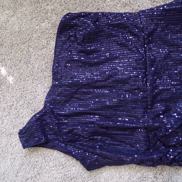 Grace Karin blue sequined one shoulder dress XL - Picture 4 of 9